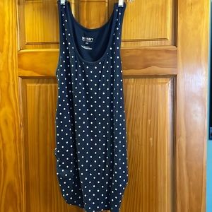 Old Navy, rib-knit, blue and white polka dotted tank. Size  large.